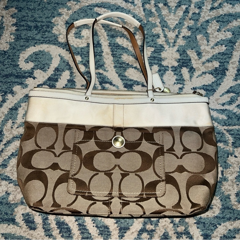Stylish Brown and Cream Tote Bag